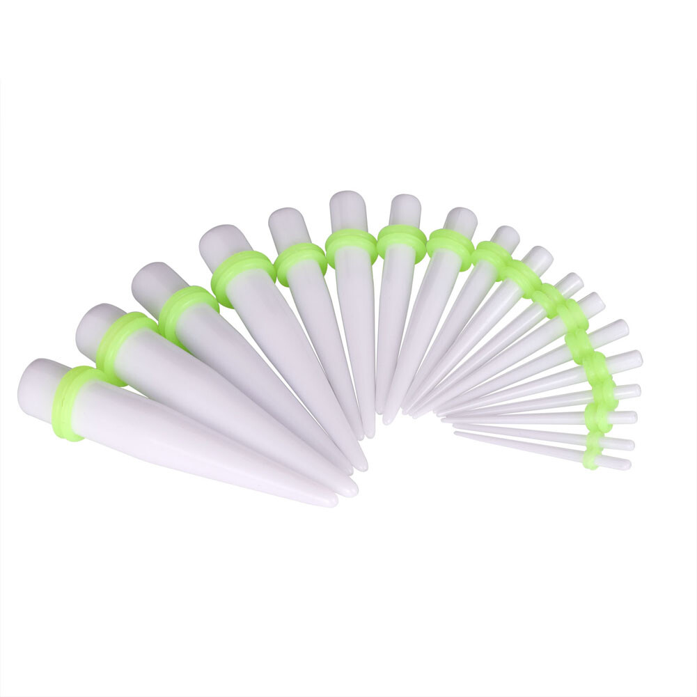 36PCS Gauges Kit Ear Stretching 14G-00G Acrylic Taper Tunnel Plug Jewelry