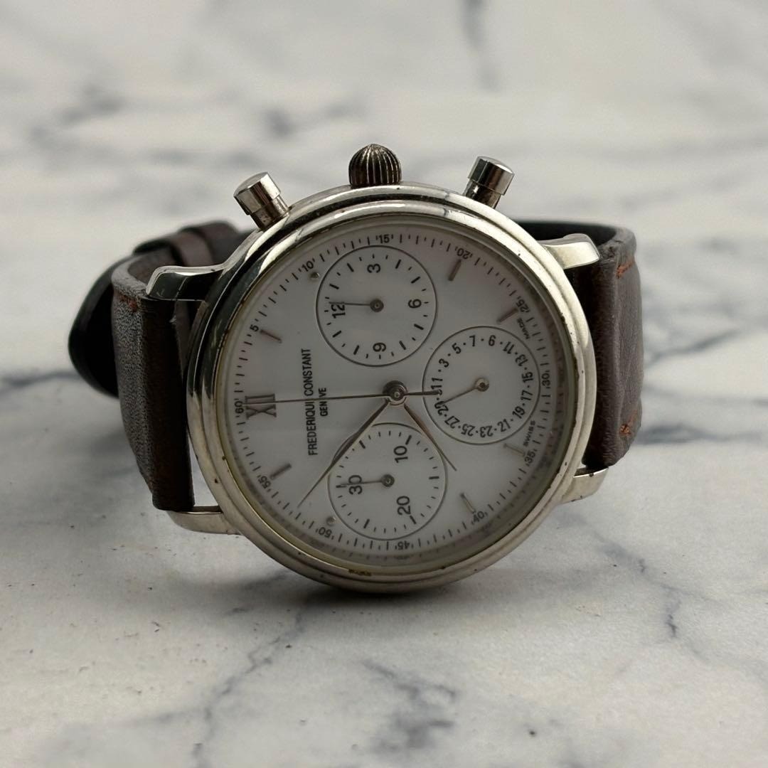 FREDERIQUE Constant Quartz Chronograph Watch 35mm Wrist 17cm/6.7in Working