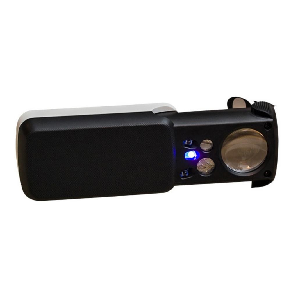 30X 60X 90X Portable Slide LED Light Jewelry Magnifying Glass Magnifier Loupe D