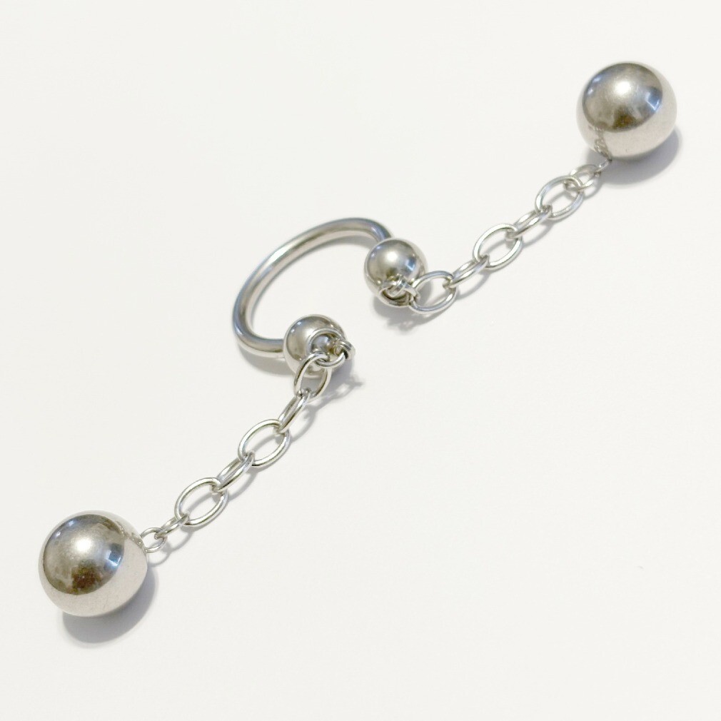 8, 10 & 12mm Balls n Chain PA Horseshoe Surgical Steel 10g 5/8″ Diameter.