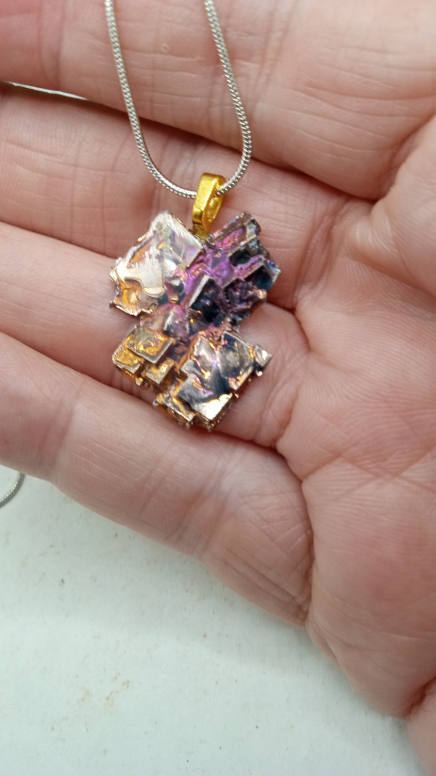 Bismuth Cystal Beautiful Necklace ~ Handmade ~ Unique Gift ~ Handmade ~