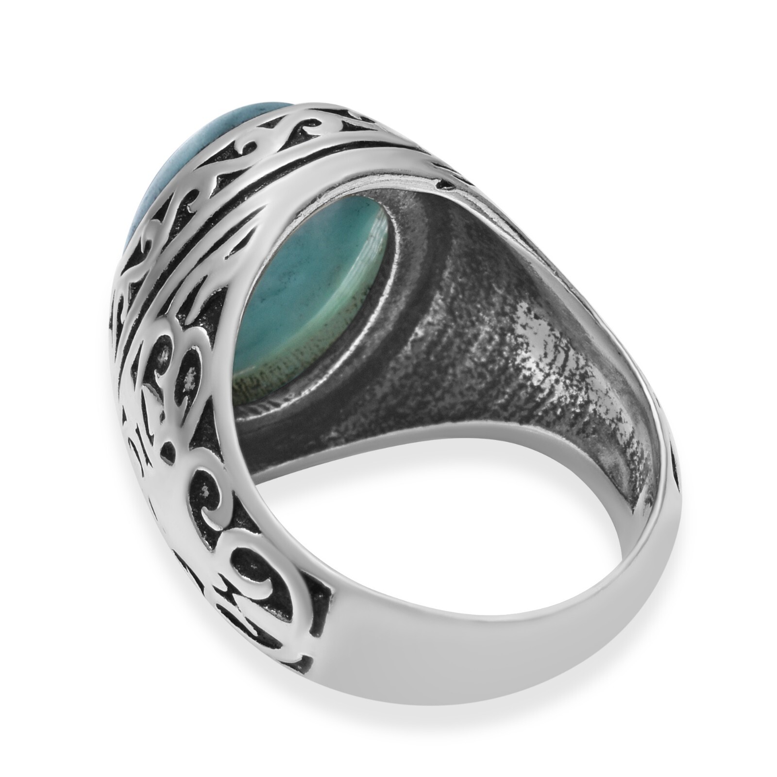 Larimar Ethnic Gemstone Durr Al Najaf Ottoman Arabic Style Jewelry Ring All Size
