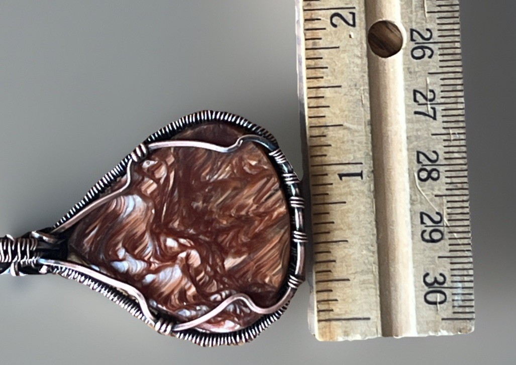 Redwood Opal (Opalized Silica) ~ Handmade copper wire wrapped pendant 7r