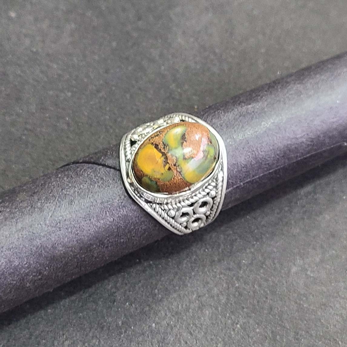 Natural Fruit Jasper 925 Sterling Silver Handmade Dainty Ring All Size Available