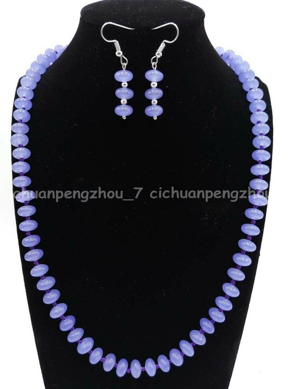 Natural 5x8mm Roundelle Multicolor Stone Beads Gemstone Necklace Earring Set AAA