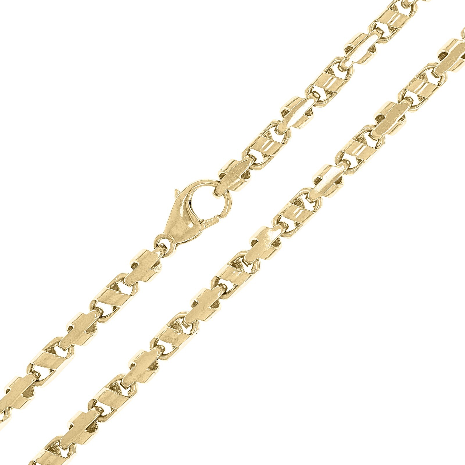 10k Yellow Gold Solid Handmade Link Chain Necklace 4.5mm 22″ 35 grams