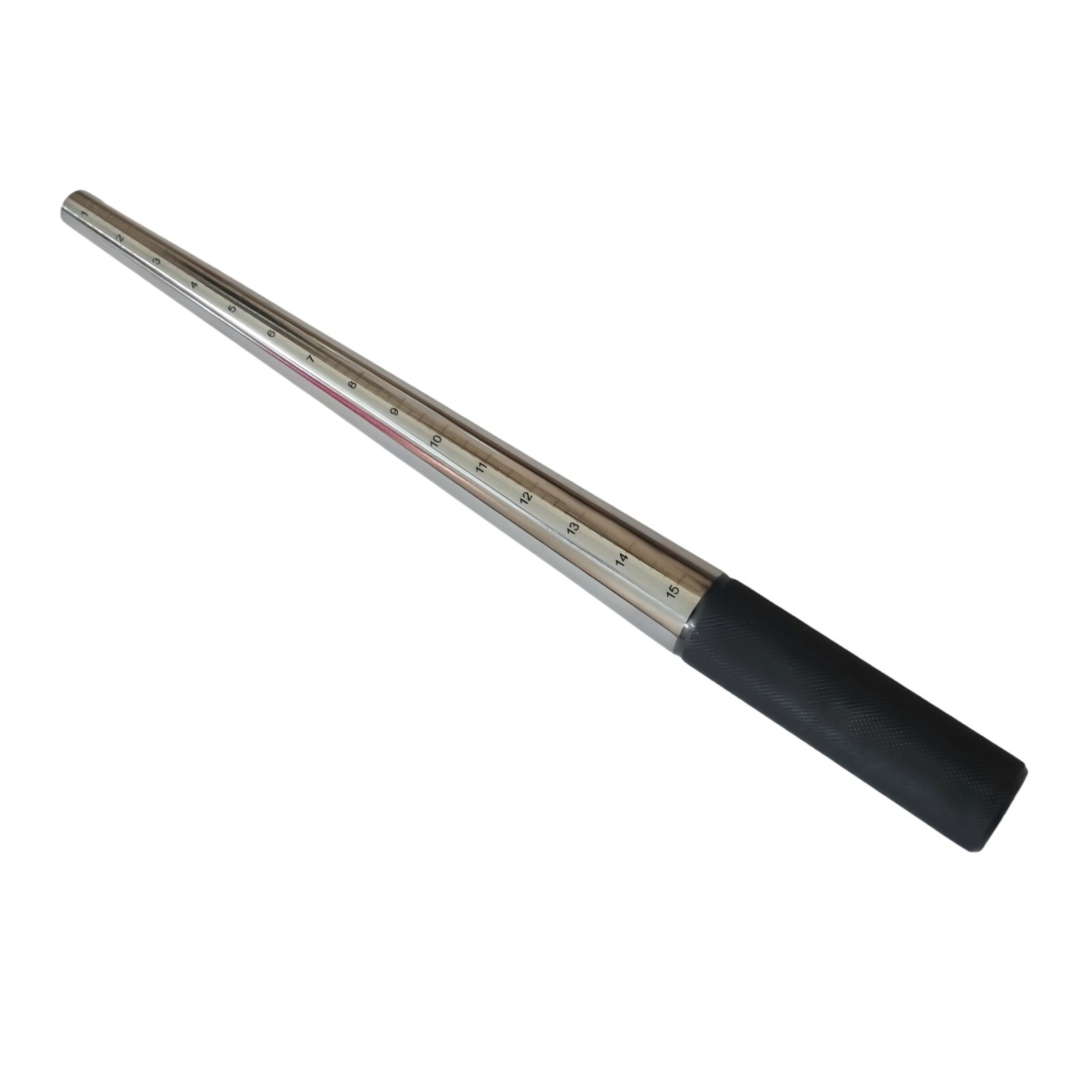 12″ Ring Mandrel Steel Ungrooved 1-15 with Black Knurling Handle – Jewelry Tool