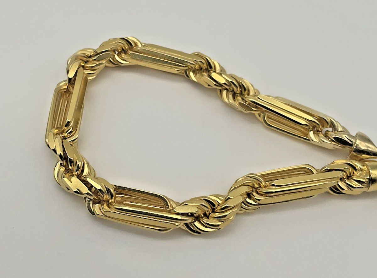 14K Yellow Gold 8” Figarope/Milano Chain Bracelet