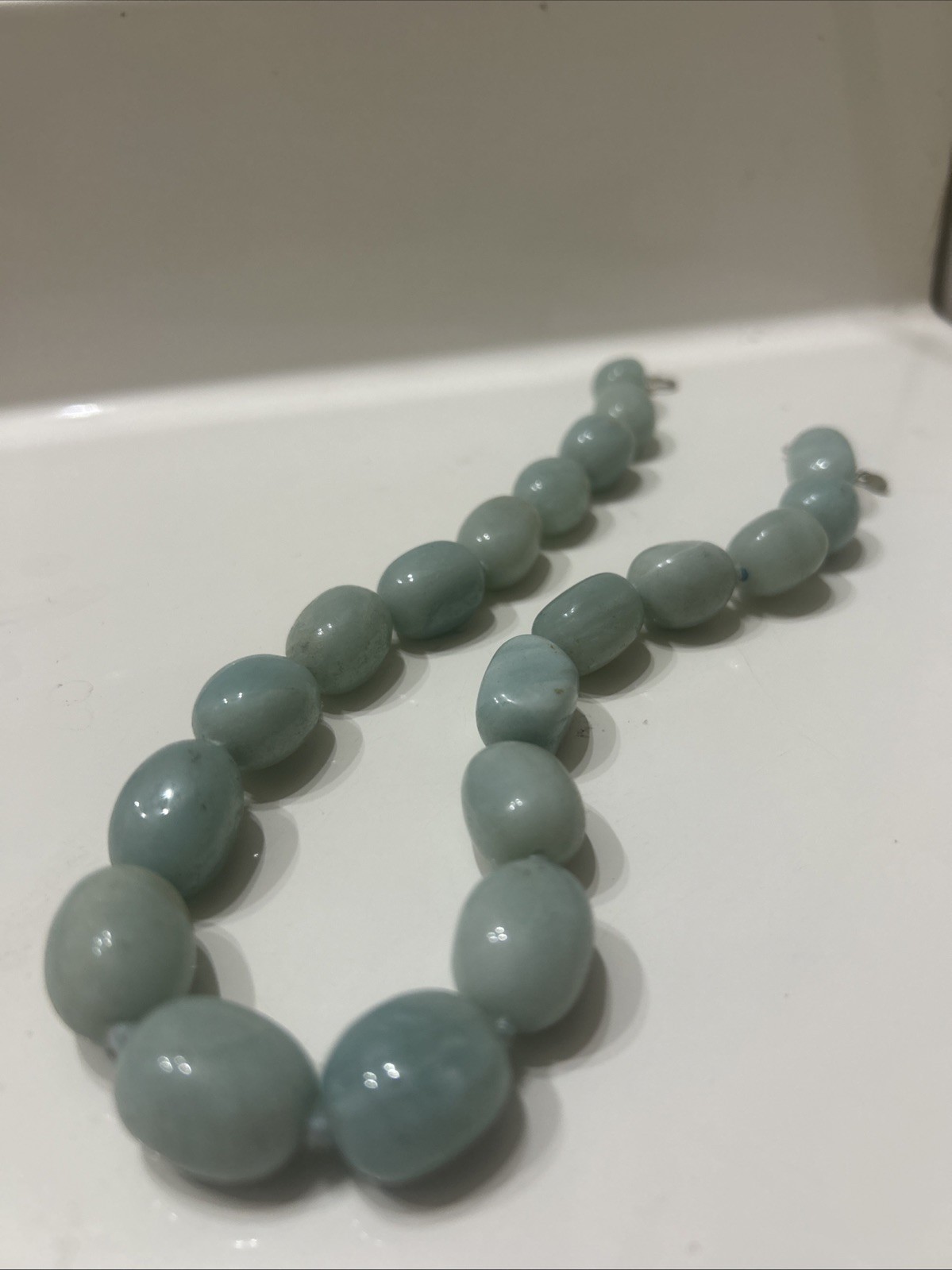 Jay King DTR Aquamarine Gemstone Sterling Silver 925 Graduated Bead Necklace