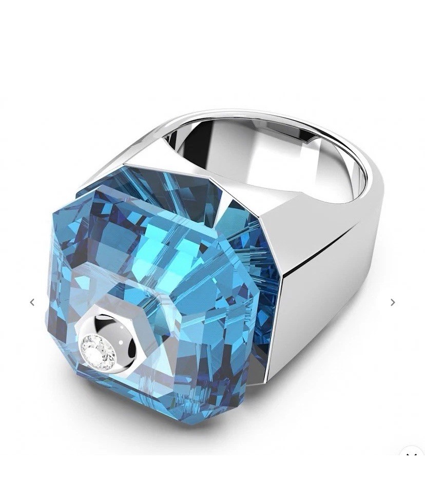 SWAROVSKI Numina ring Square cut Blue Rhodium plated ring size 52 + Gift bag💕