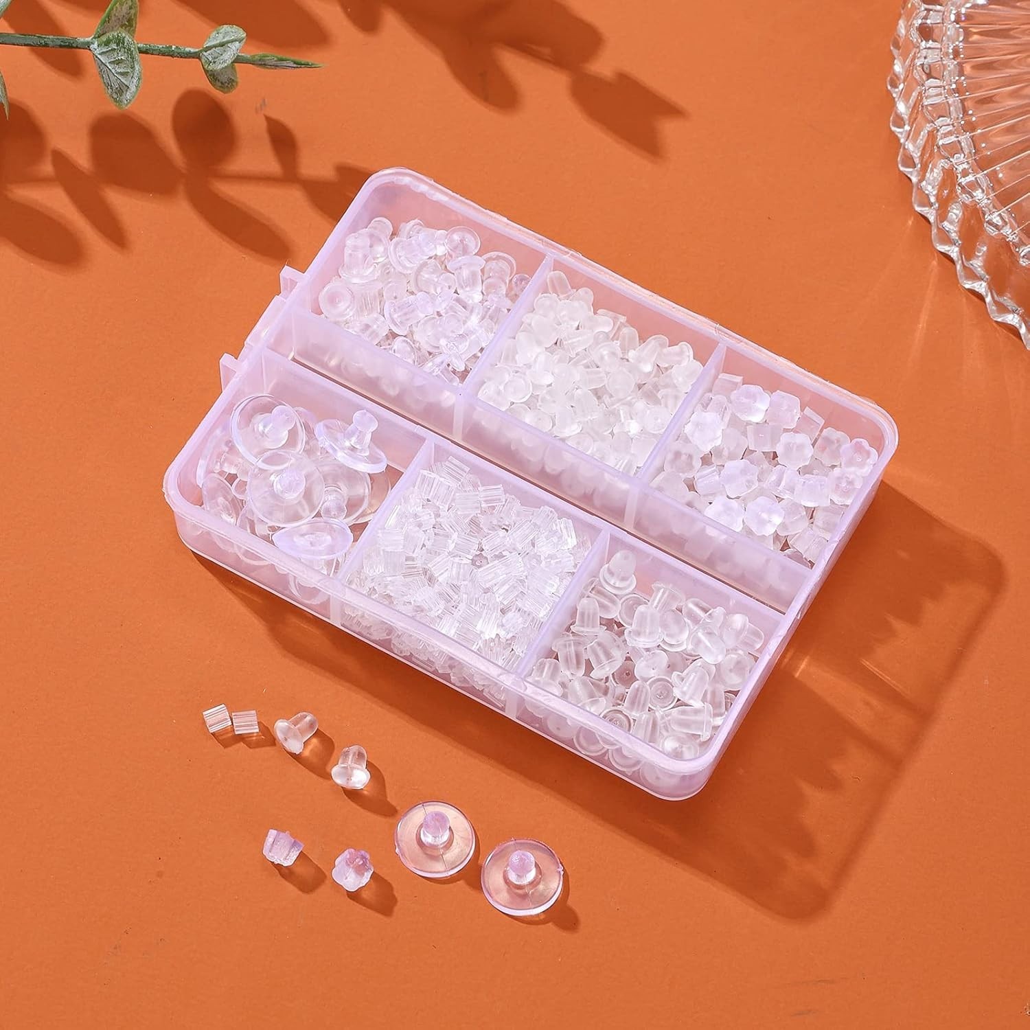 600 Pcs Hypoallergenic Silicone Earring Backs, Soft and Lightweight in 6 Styles