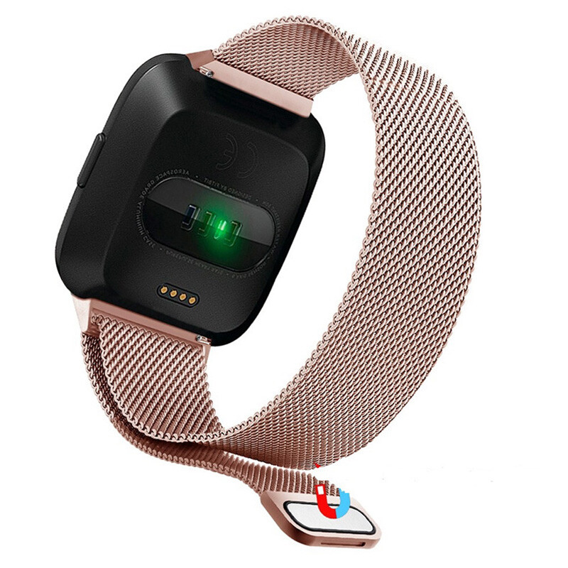For Fitbit Versa 1/2/3/Sense Milanese Band Metal Stainless Steel Magnet Strap