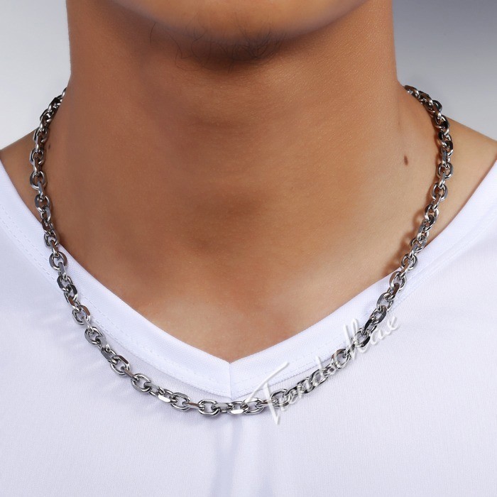USA Stock 4mm Cable Rolo Link Stainless Steel Mens Boys Chain Necklace 20-28″