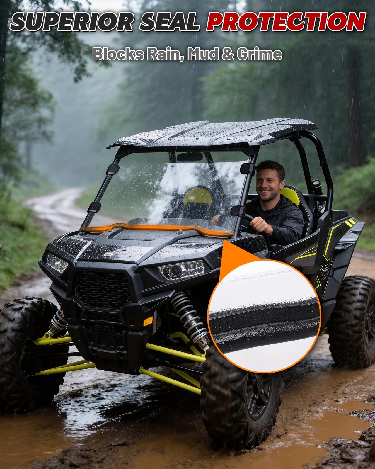 Starknightmt Scratch-Resistant Full Windshield Compatible Polaris Rzr 2014-2018