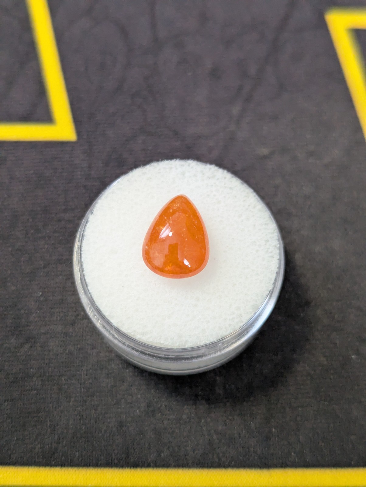 6.85ct Natural Orange Spessartite Garnet Pear Cabochon Loose Gemstone Africa