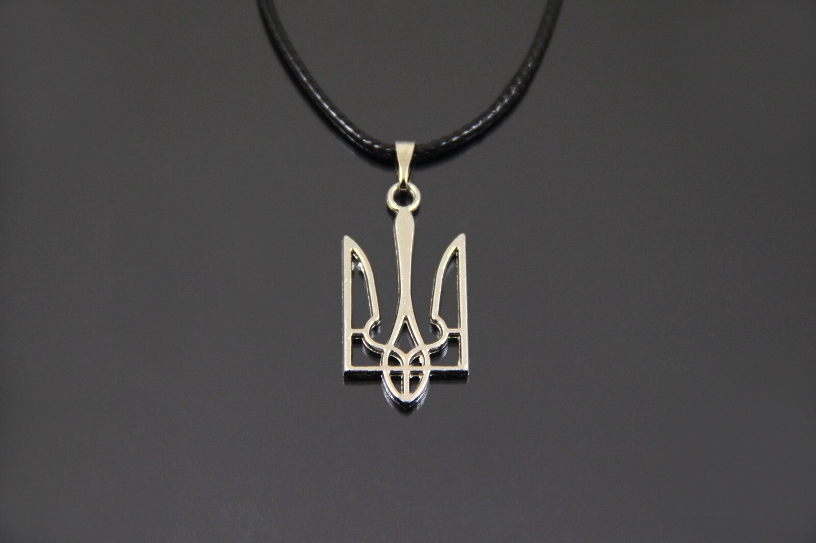 Silver Tryzub Necklace Ukrainian Jewelry Ukraine Emblem Pendant Trident Choker