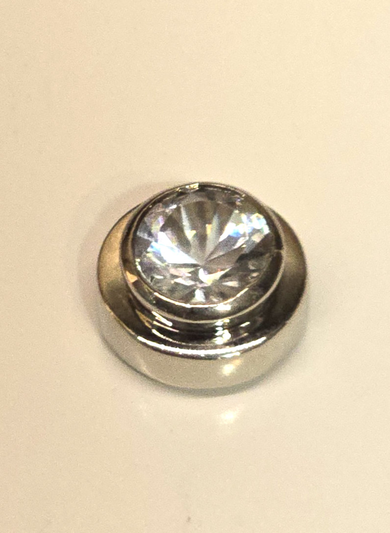 Sterling Silver Floating Slide Pendant Lg White Sapphire Solitaire