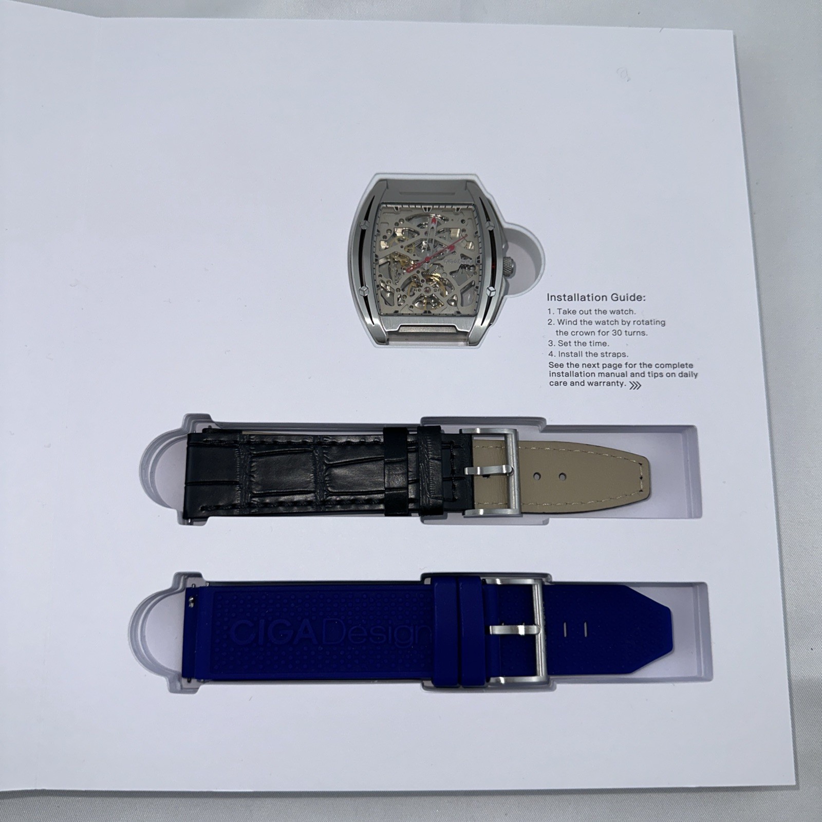 CIGA Design Z Series Automatico Scheletrato Acciaio Silicone Blu Orologio Uomo