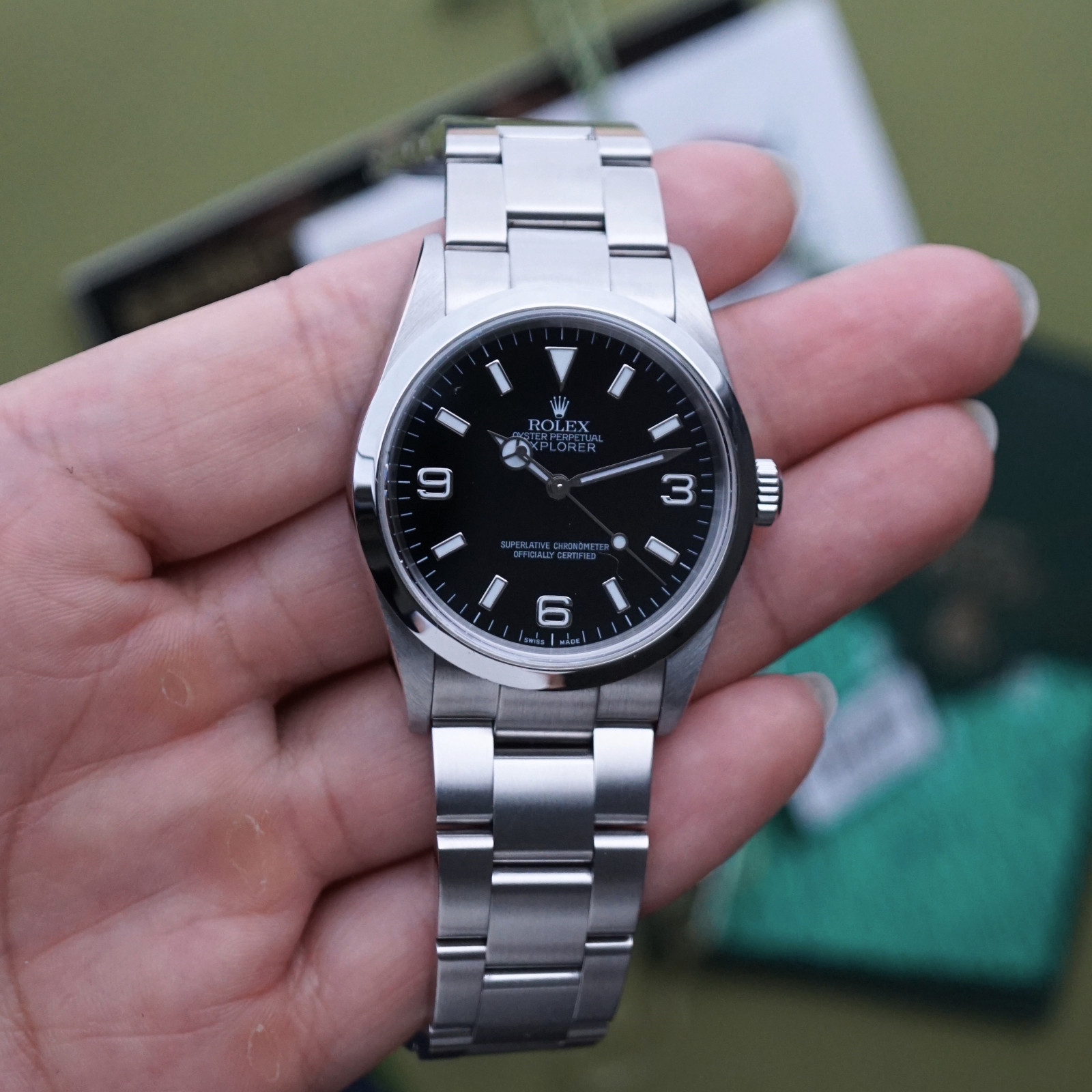 Rolex Explorer I 2003 Papers Ref. 114270 Stainless Steel Box Books Tags Complete