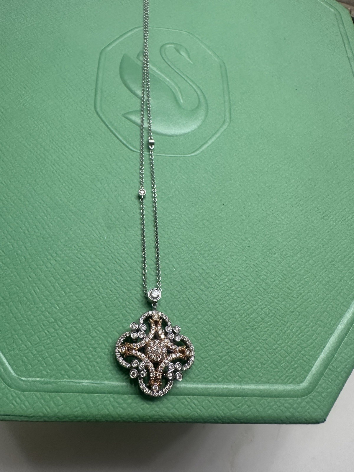 Gabriel and Co. 14k White and Rose Gold Necklace