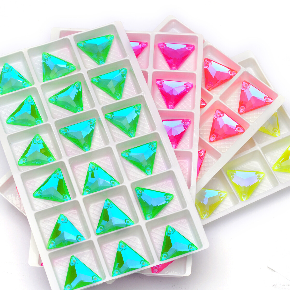 Triangle Crystal Neon Sew On Rhinestones Fluorescence Mocha Sewing accessory