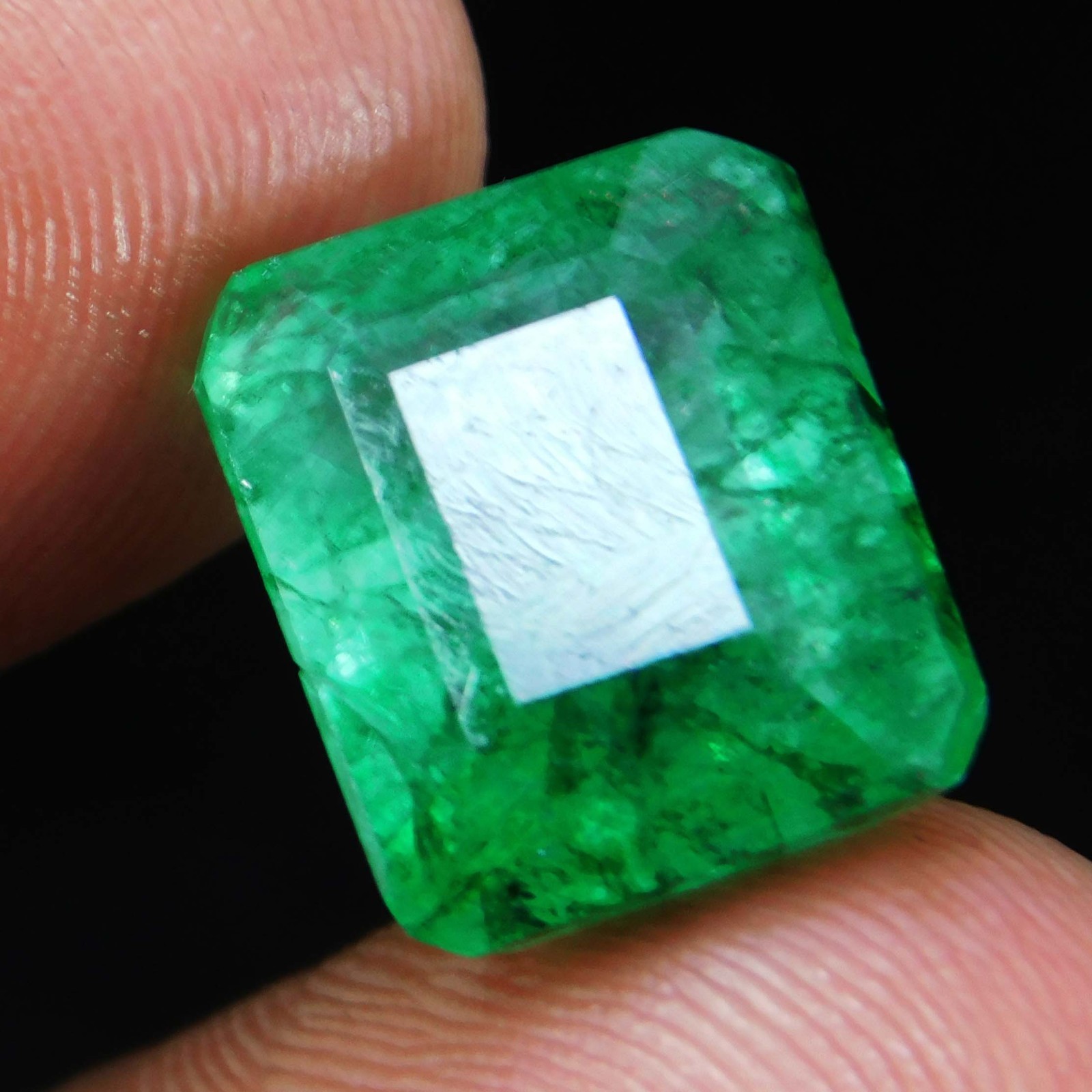 EMERALD 7.90 CT NATURAL COLOMBIAN EMERALD LOOSE STONE GEMSTONE 12.8 X 10.8 mm