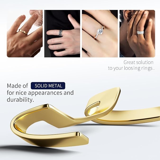 9 Pack Metal Ring Size Adjusters, Gold/Silver Ring Guards for Loose Rings