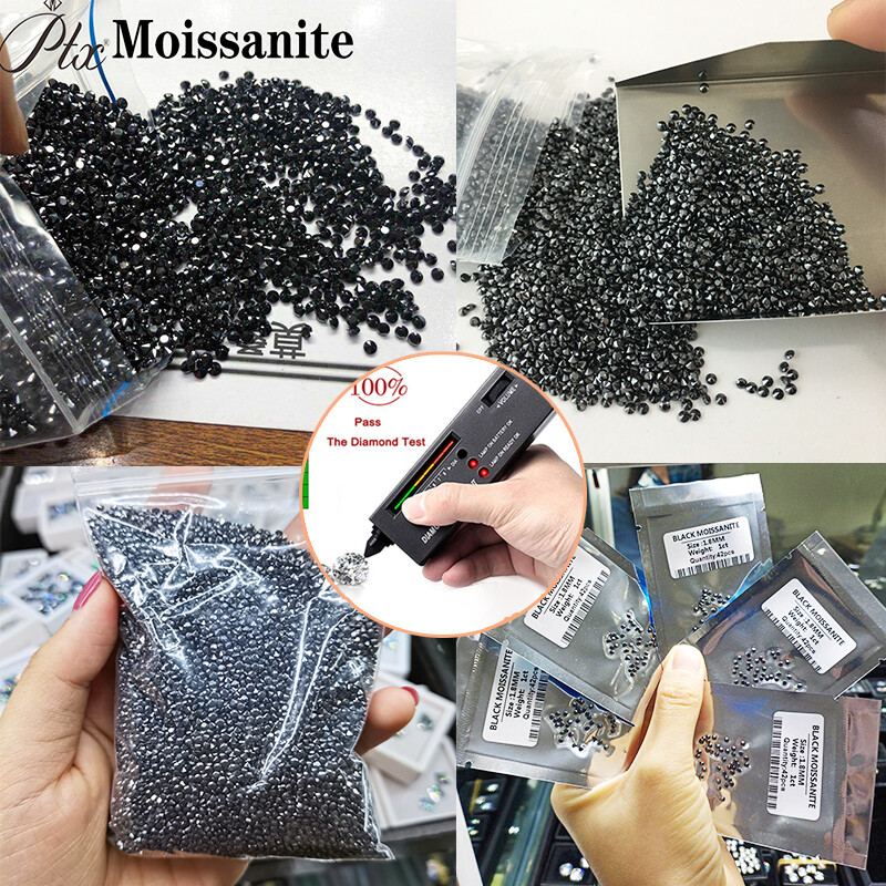 10-100Pcs White D Color Loose Moissanite Stone Round VVS1 0.7-3.0MM For Jewelry