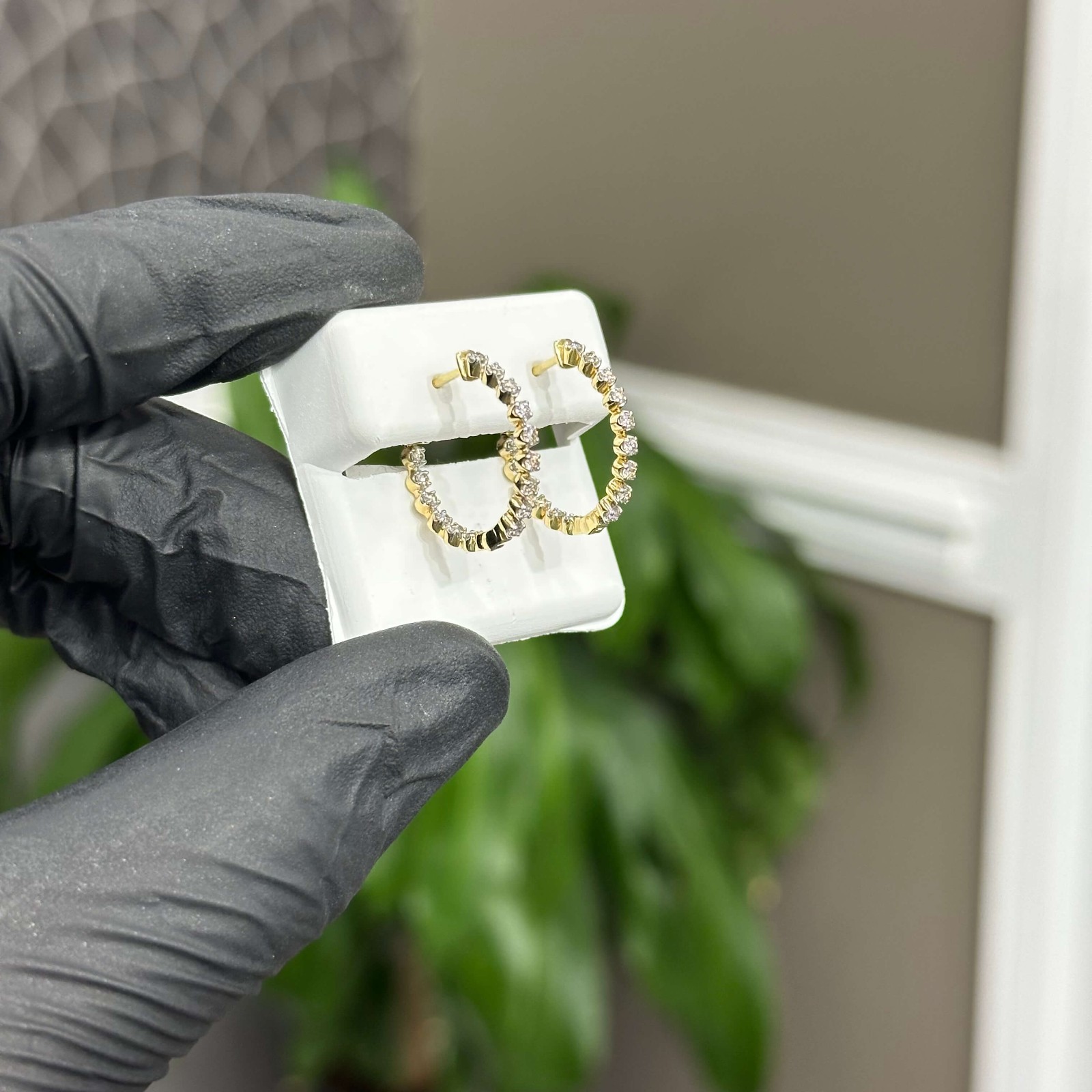 10k Gold Earrings 0.50 Natural Diamonds Earrings For Women