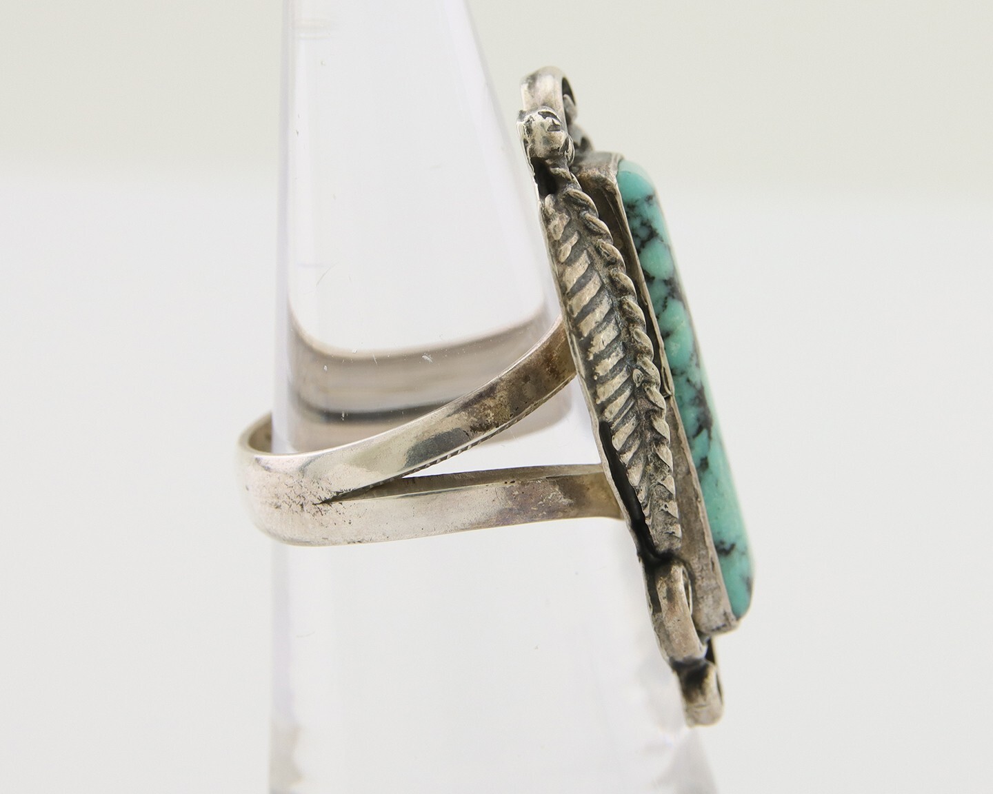 Navajo Handmade Ring 925 Silver Natural Turquoise Native Artist C.80’s