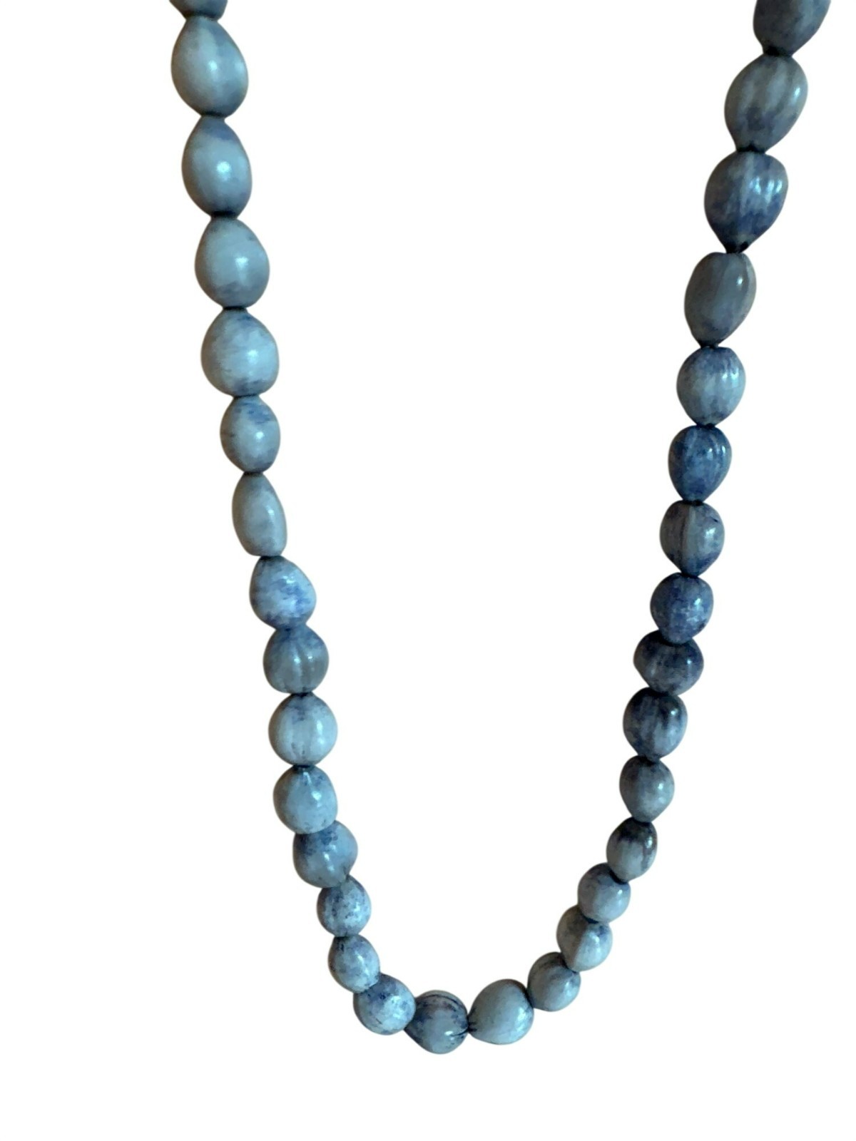 Dyes Job’s Tears Seeds Beaded Necklace Vintage 1960’s Handmade Hippie 18″