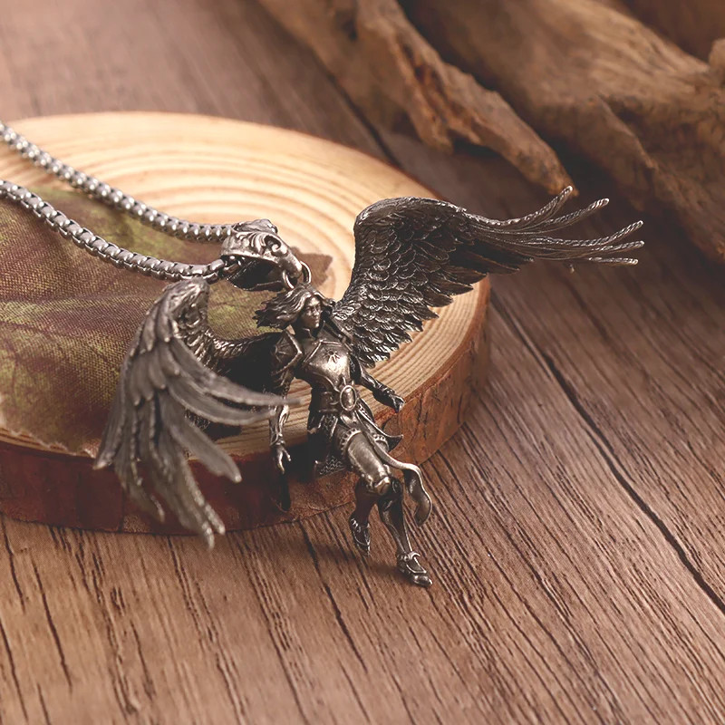 Angel Floating Necklace Sexy Jewelry Vintage-Silvery Goddess Heaven Pendant