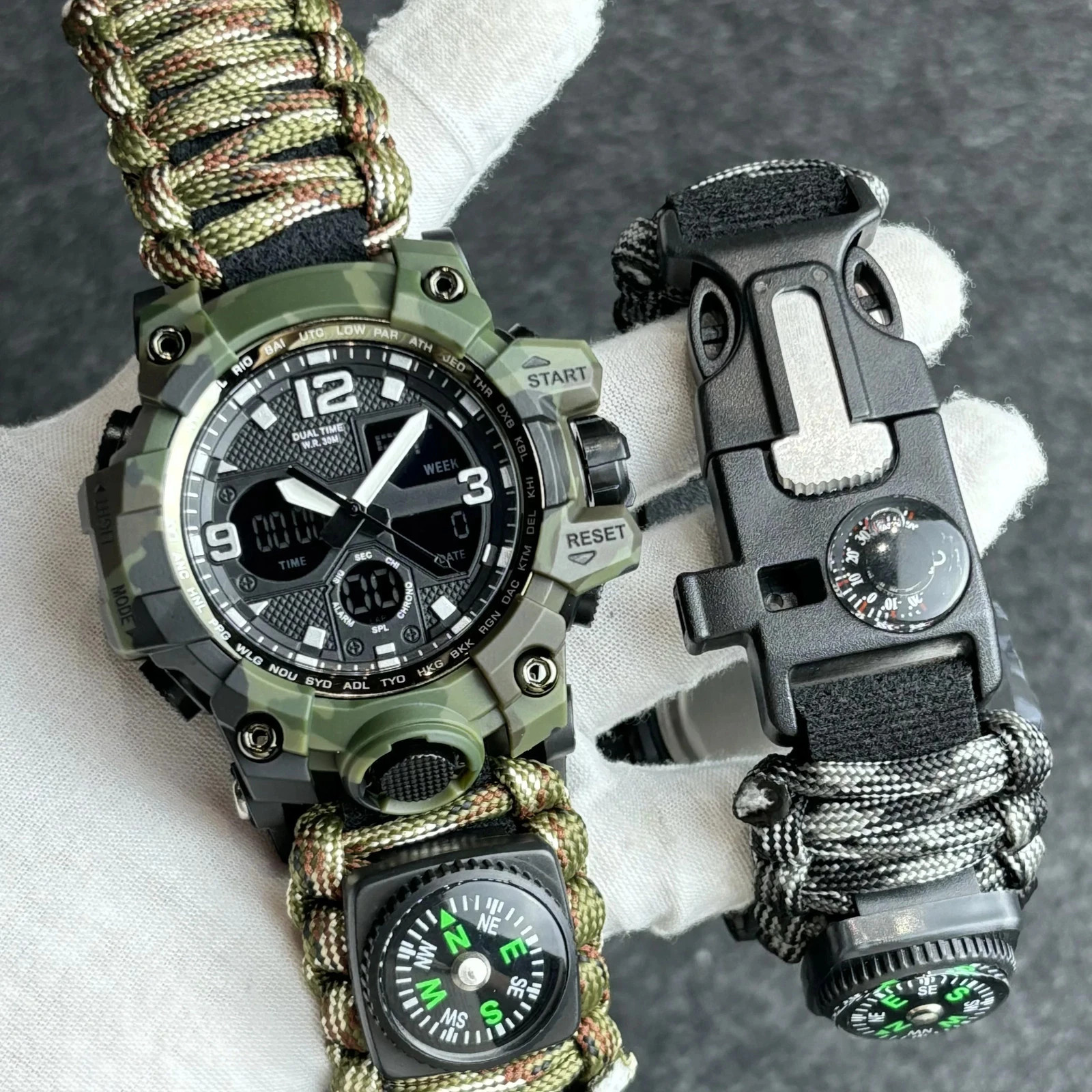 Military Watches Men’s Camouflage LED Digital Watch Outdoor Survival Watch