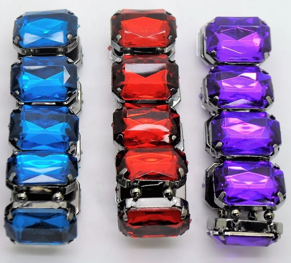 WB06 Color acrylic stone fashion jewelry stretch bracelet lot 3 color