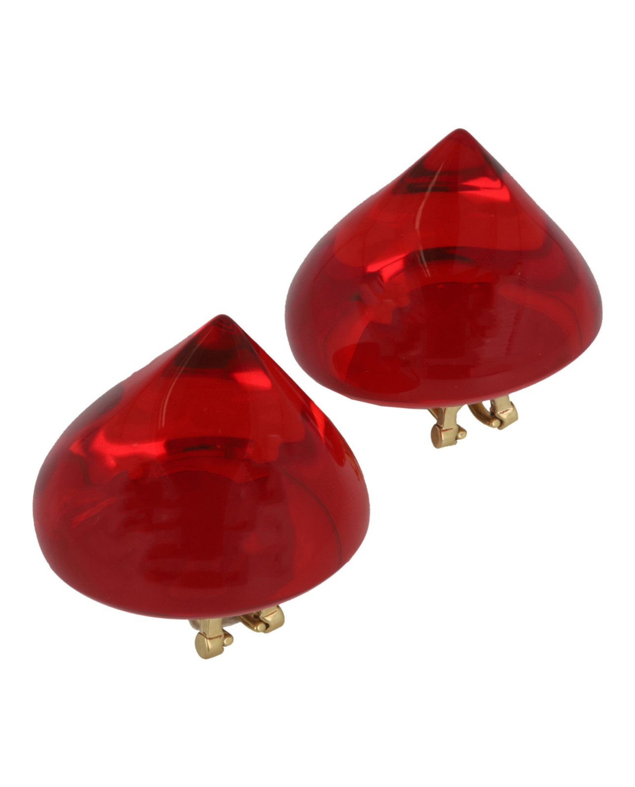 Ferragamo Womens Large Sculptural Clip on Earrings