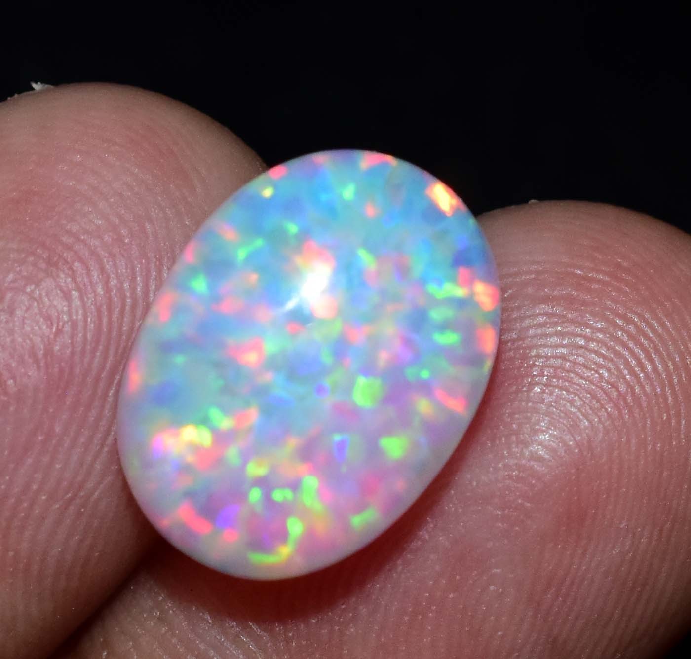 Natural Ethiopian Fire Opal 6.35 CT Certified Play Of Color 14 X 10 MM Gemstone
