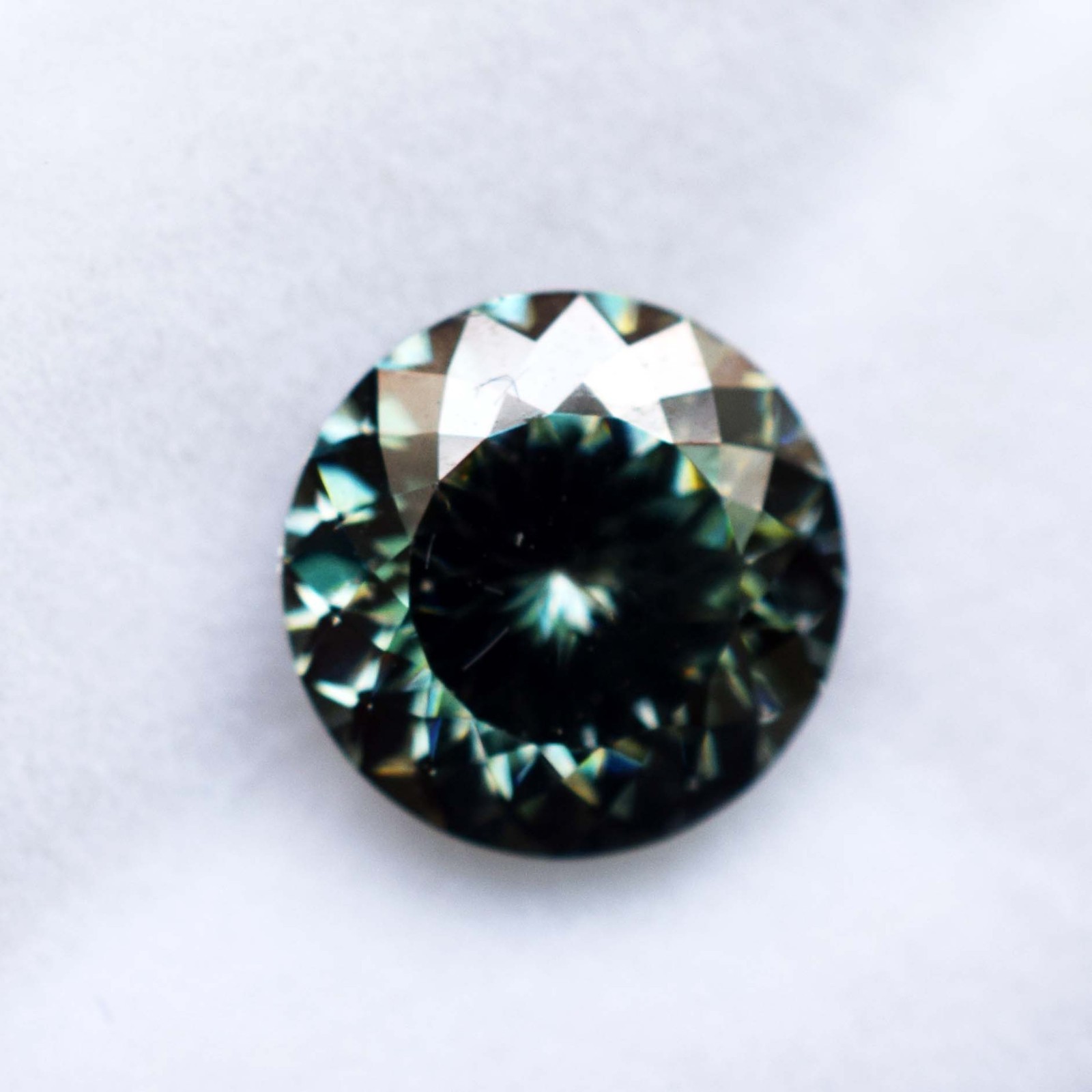 1.77 Ct Lab Created Bluish Green Diamond Round Cut Certified Loose Gemstone