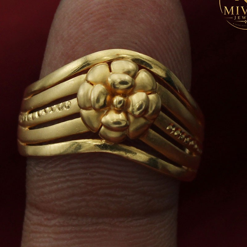 22K Shiny Gold Stackable Ring Bold 1.2cm Width Size 8.5 Men’s Jewelry Gift