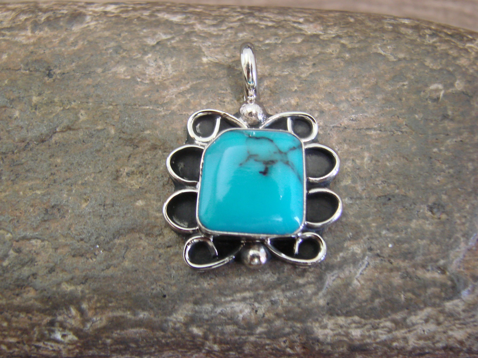 Native American Nickel Silver & Turquoise Howlite Pendant – Cleveland