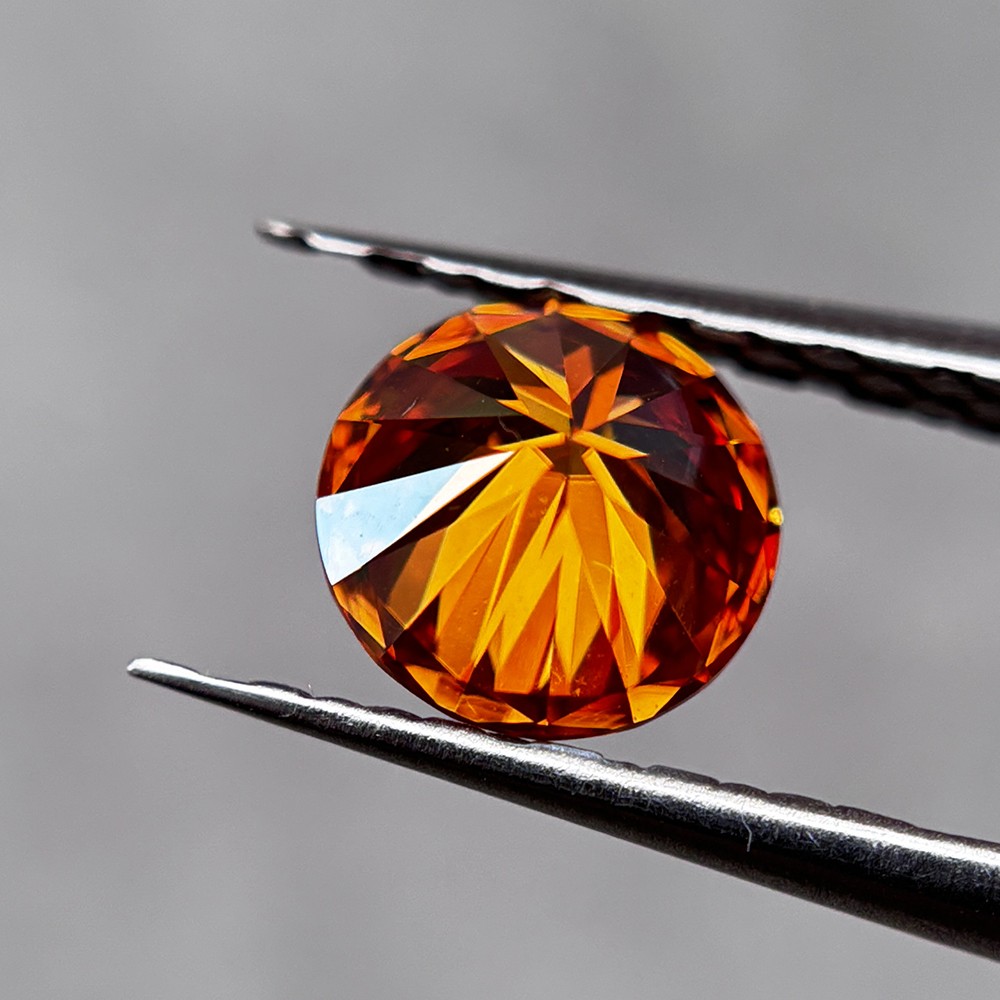 1PCS Round Cut Orange Loose Moissanite Gemstone 3.0mm 0.1ct-15mm 12ct Gemstone