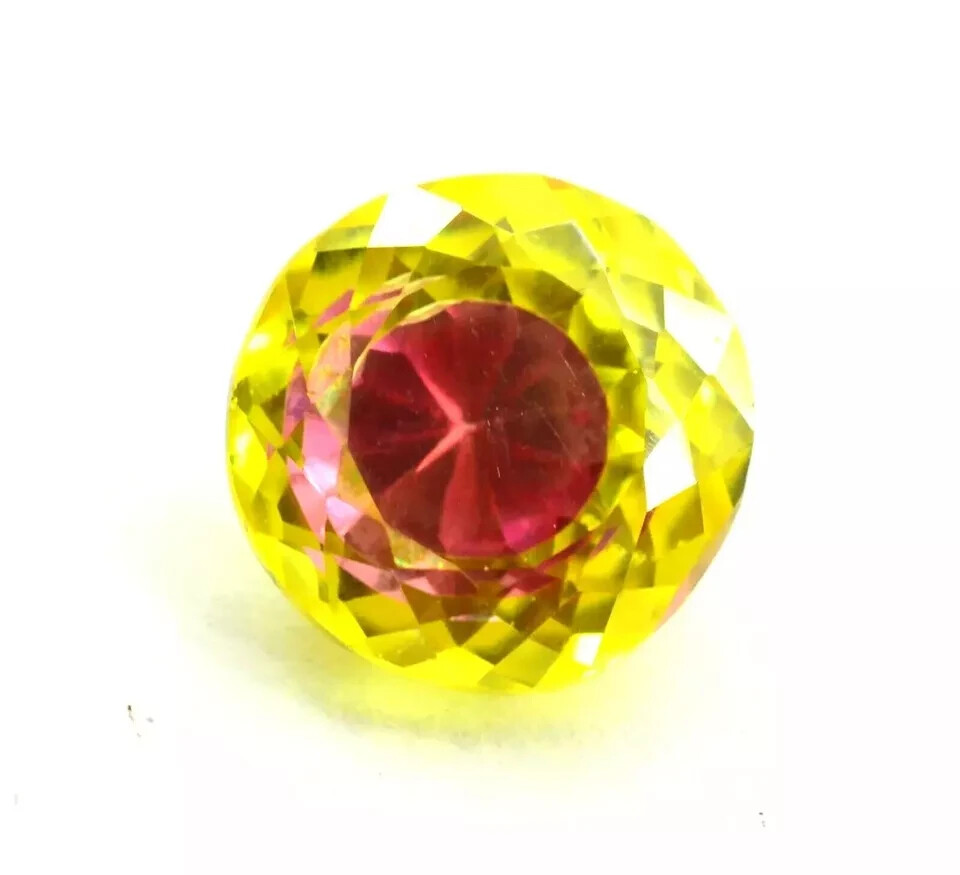 10 CT Natural Bi- Color Pitambari Sapphire Round Cut Loose Certified Gemstone