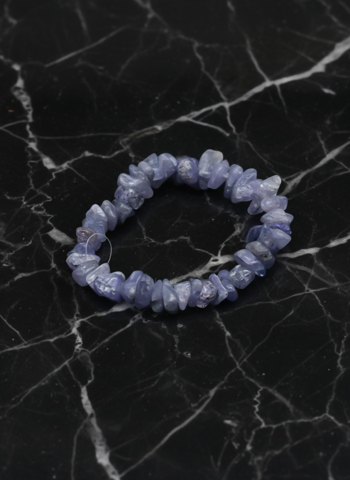 Tanzanite Gemstone Beaded Ring Handmade Adjustable Elastic Jewelry Ring Gift