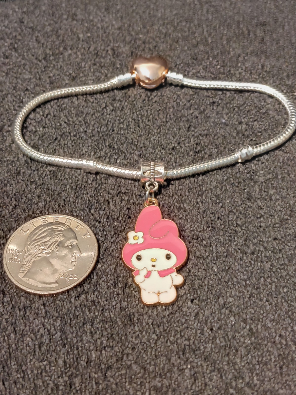 My Melody Enamel Charm Pendant for Snake Bracelet or Necklace and Keychain