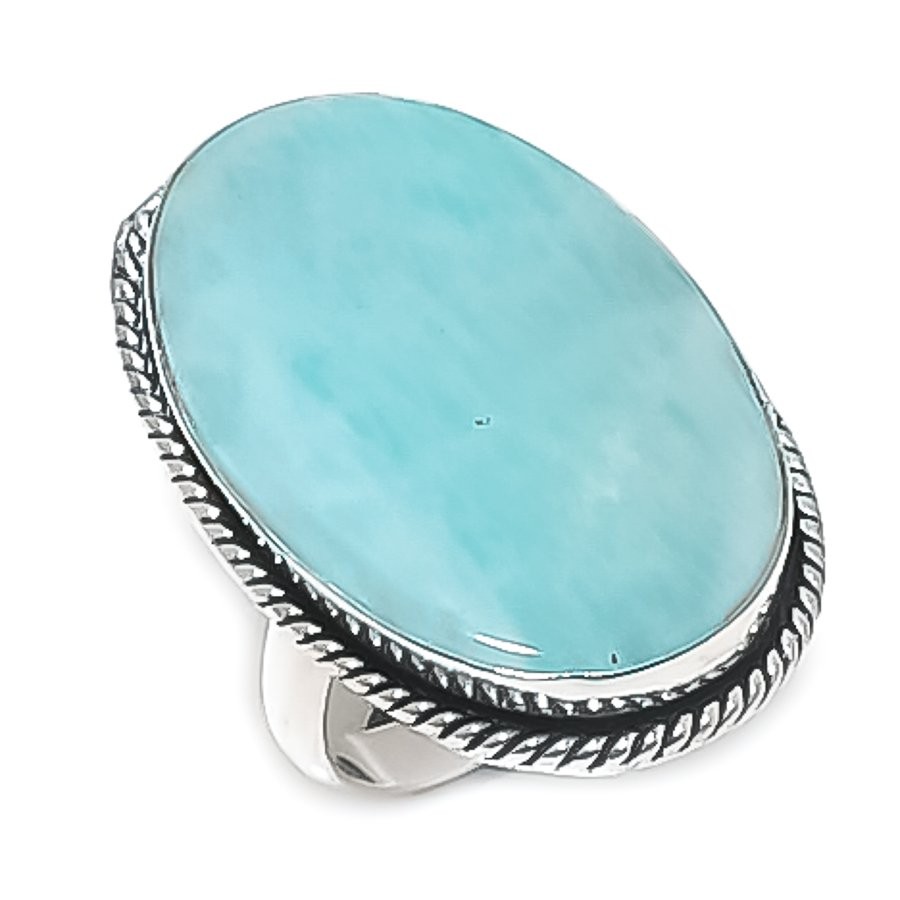 Amazonite Gemstone 925 Sterling Silver Jewelry Ring Size 8 Gift for Her z267