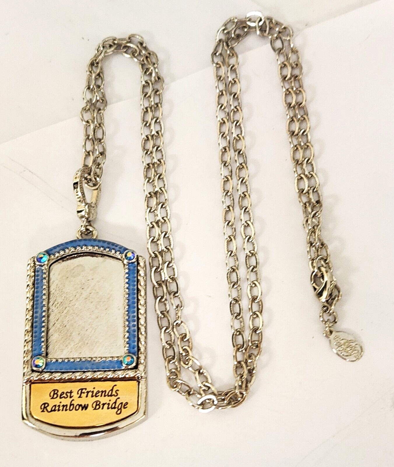 Kirks Folly Best Friends Rainbow Bridge Pet Photo Holder Pendant Necklace