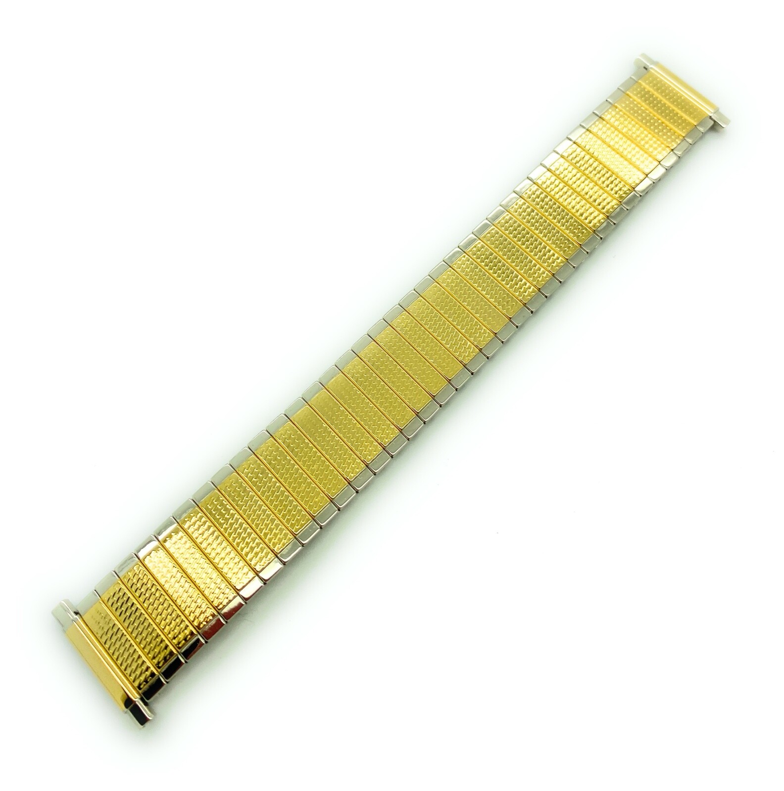 16mm up to 22mm Shiny Gold Silver Stretch Expansion Stainless Watch Band STT2