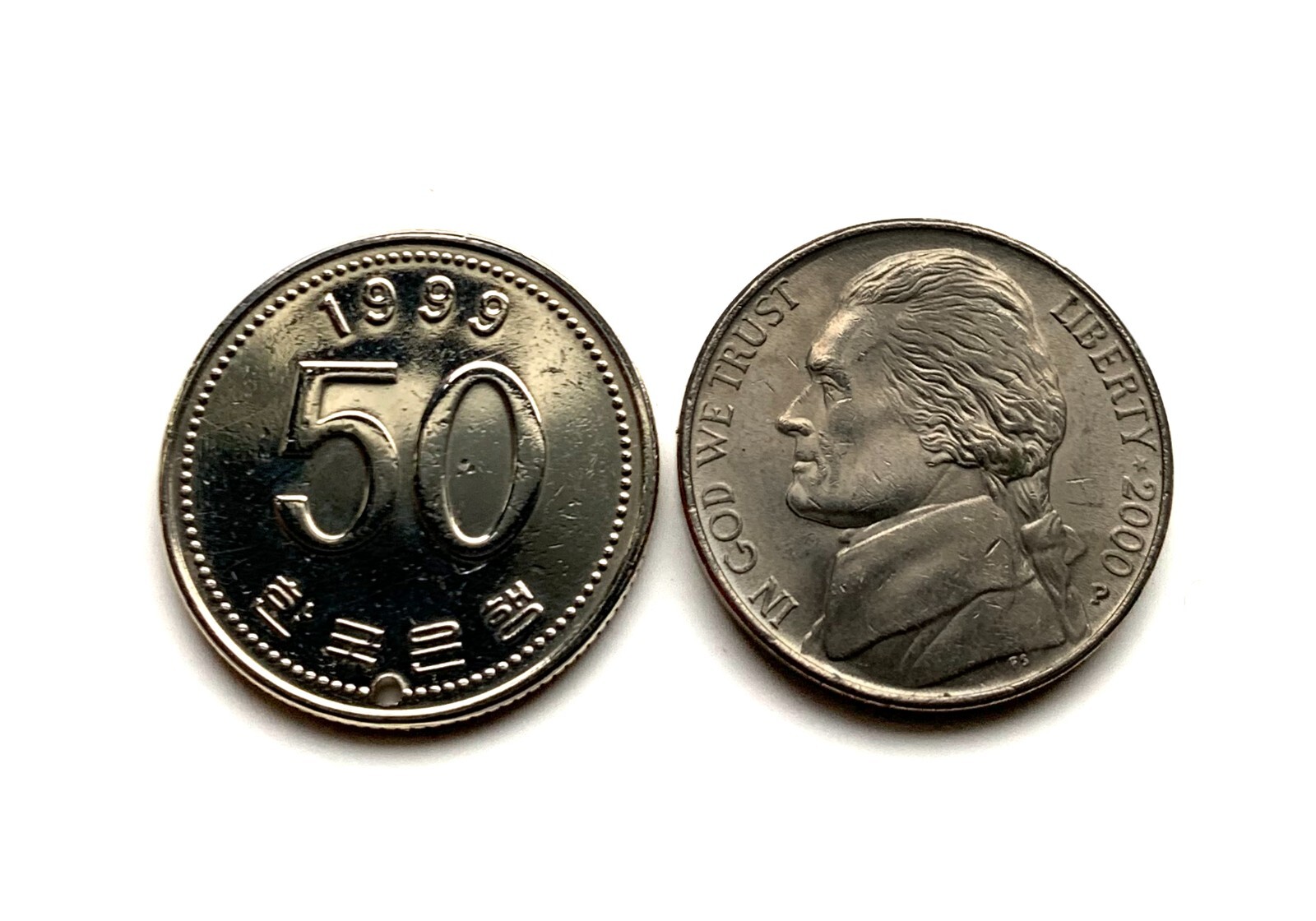 South Korea 50 Won coin earrings rice plant Seoul Busan Incheon Goryeo e000462