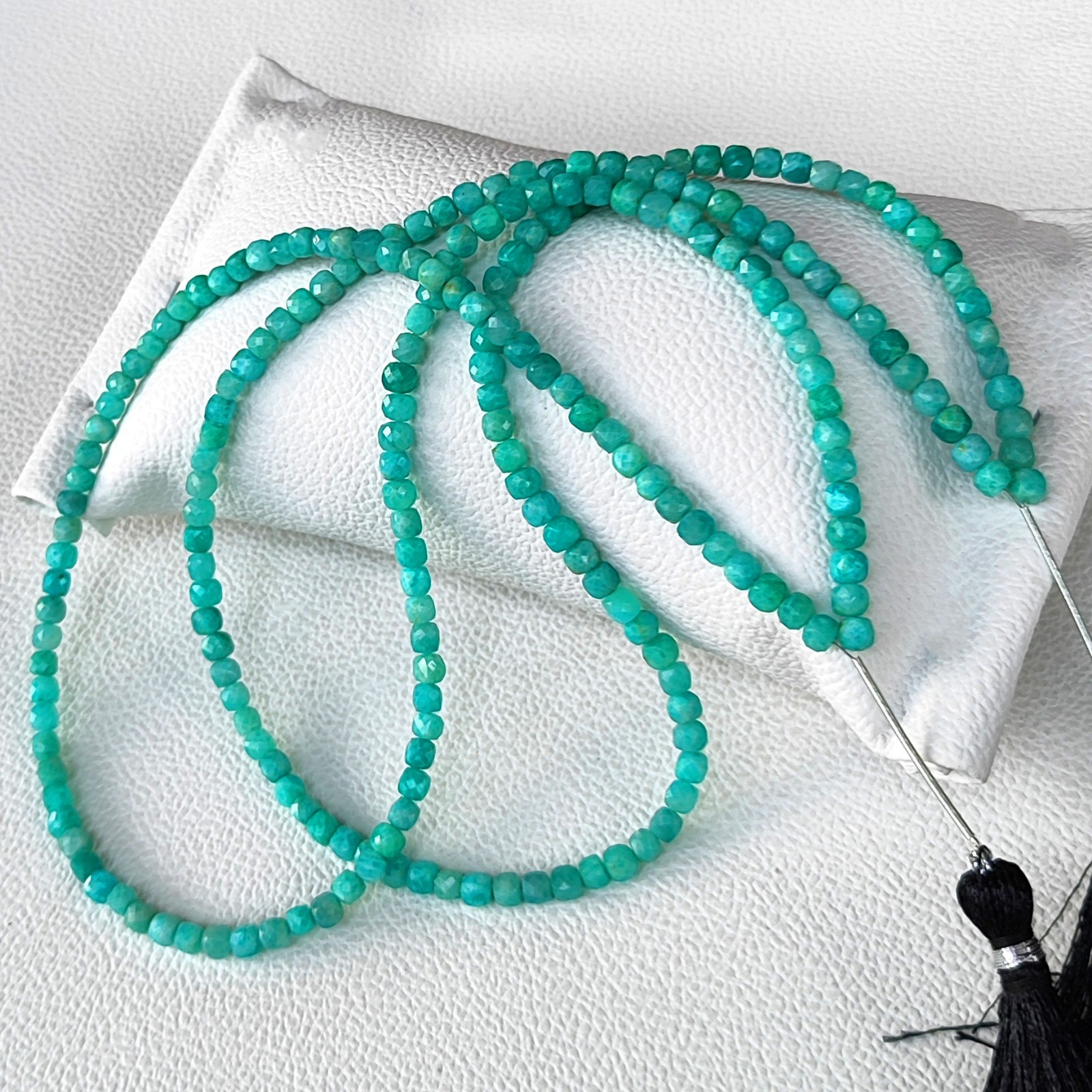 Madagascar Amazonite Beads 4mm Faceted Cube Genuine Gemstone 17″ Strand