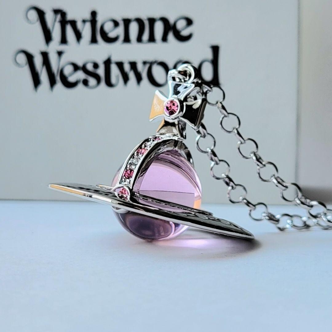 Vivienne Westwood Small Orb Necklace Pink 80cm