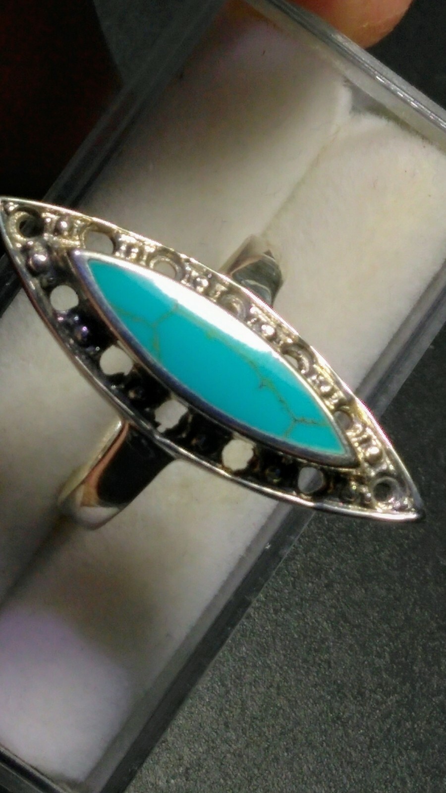 AESTHETIC NATURAL TURQUOISE IN STERLING SILVER.925 RING SIZE 8.75-9.0!